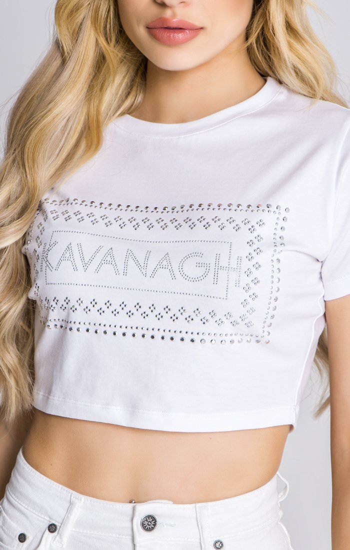 White Crystal Summer Cropped Tee