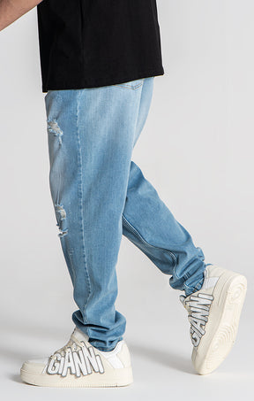 Light Blue GK Ripped Carrot Jeans