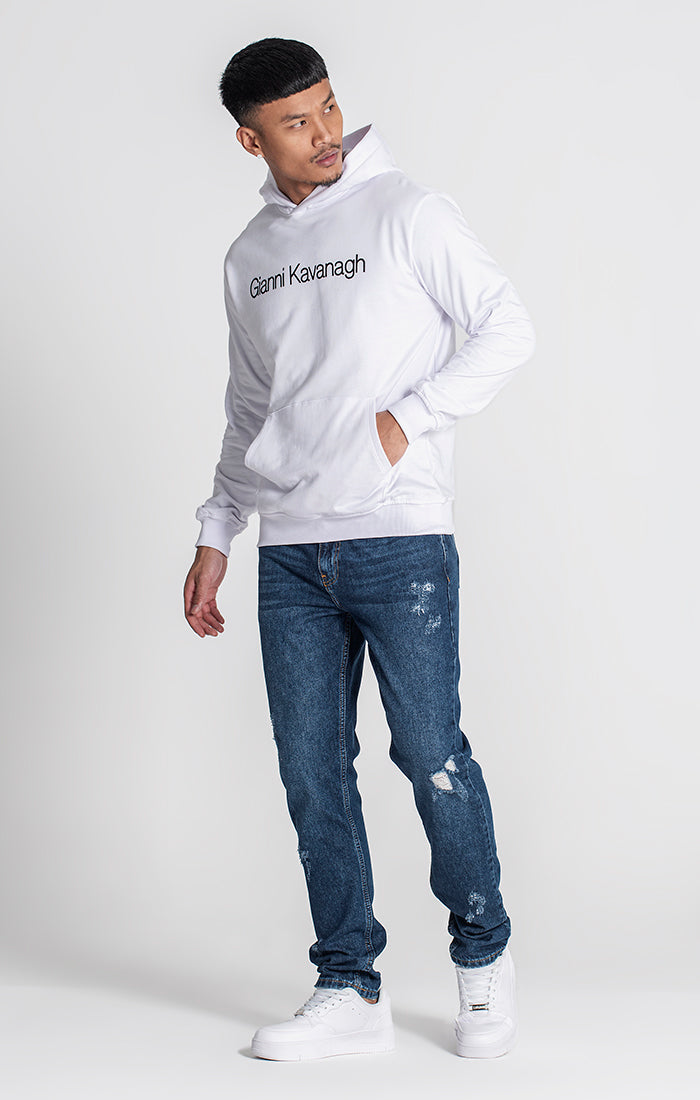 White Essential Maxi Hoodie