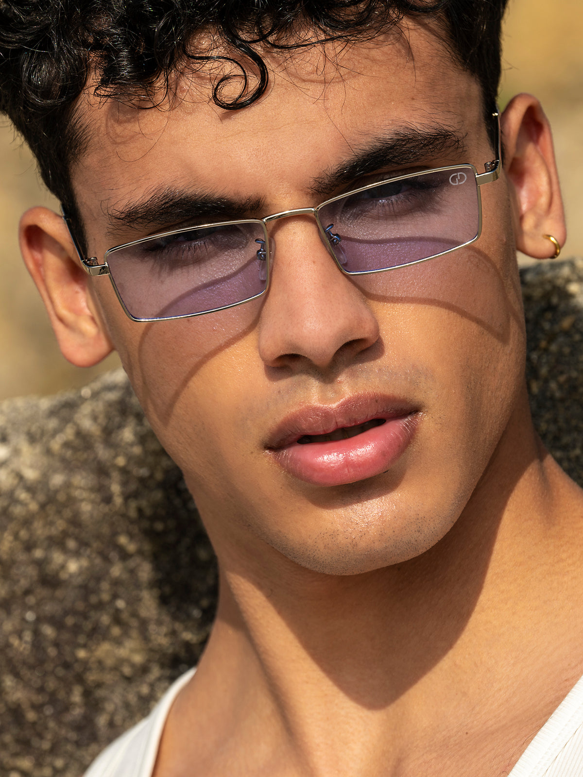 Blue Rectangle Sunglasses