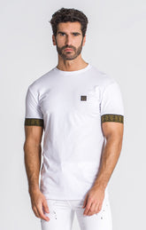 White Monogram Elastic Tee
