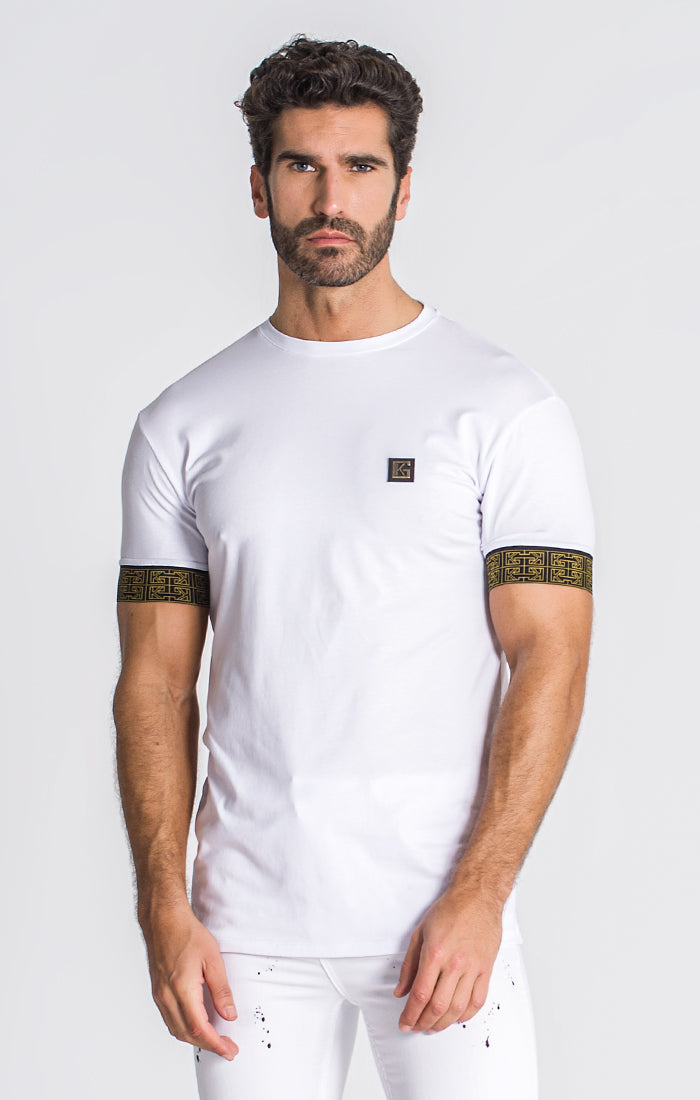 White Monogram Elastic Tee