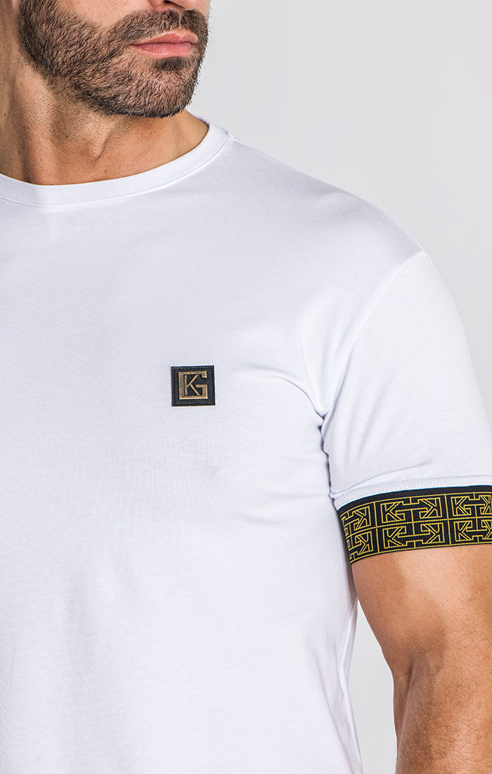 White Monogram Elastic Tee
