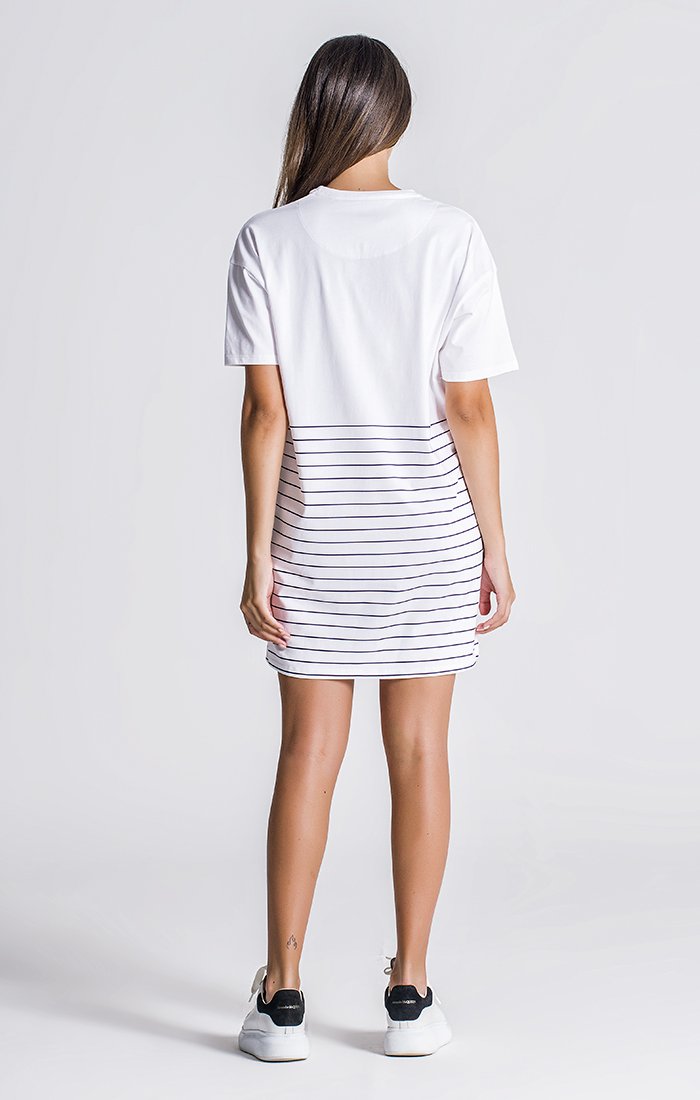 White Nautical Winners Tee Dress