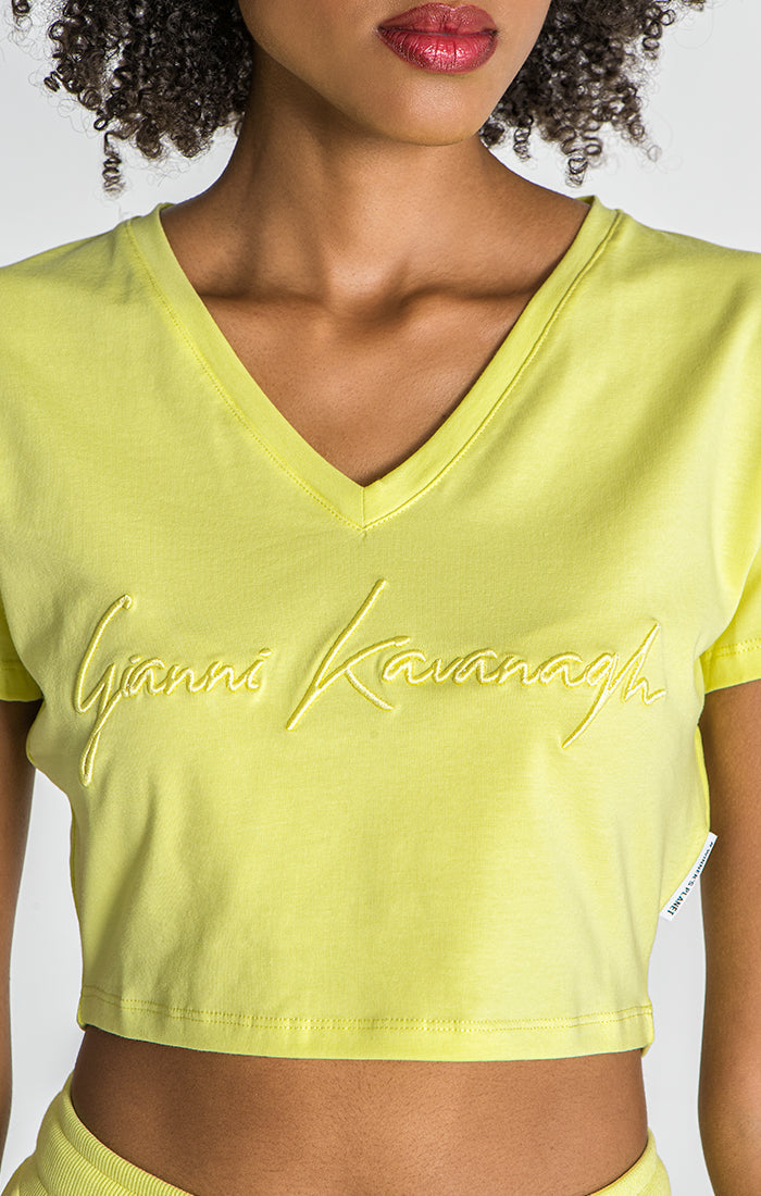 Yellow Chromatica Cropped Tee