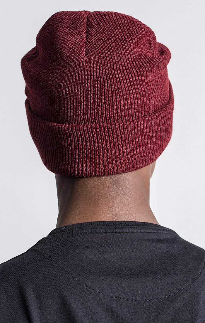 Burgundy Beanie With Gold GK Plaque