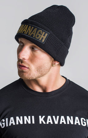 Black Kavanagh Studs Beanie