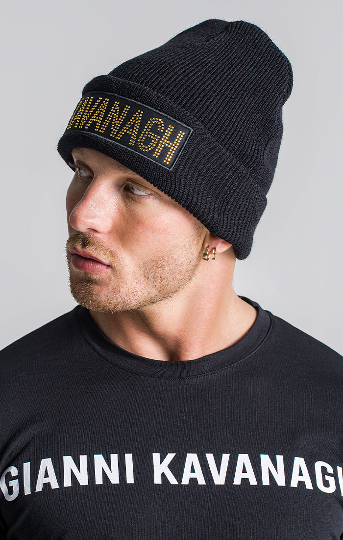 Black Kavanagh Studs Beanie