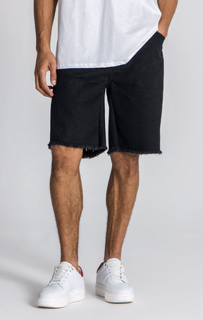 Black Scorpio Denim Shorts