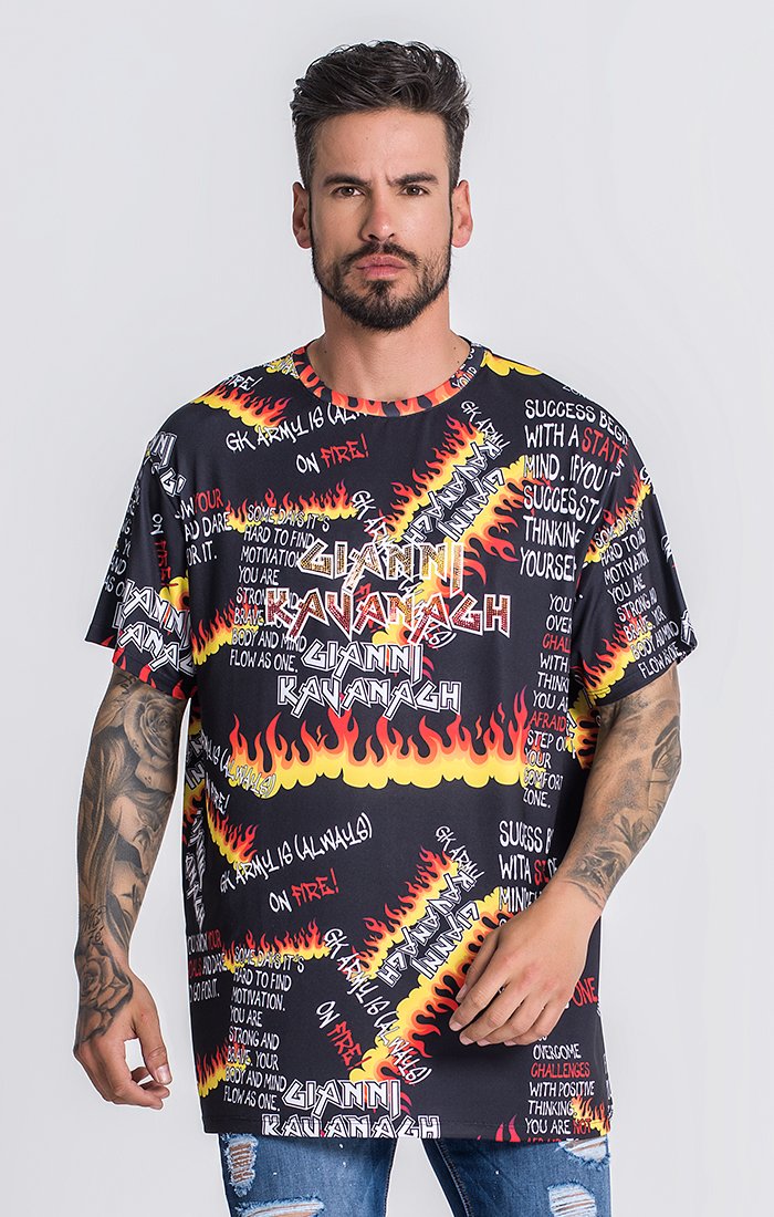 T-Shirt Oversize Multicolor Burning Summer