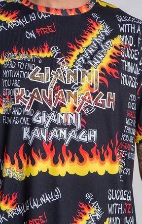 Multicolor Burning Summer Oversized Tee