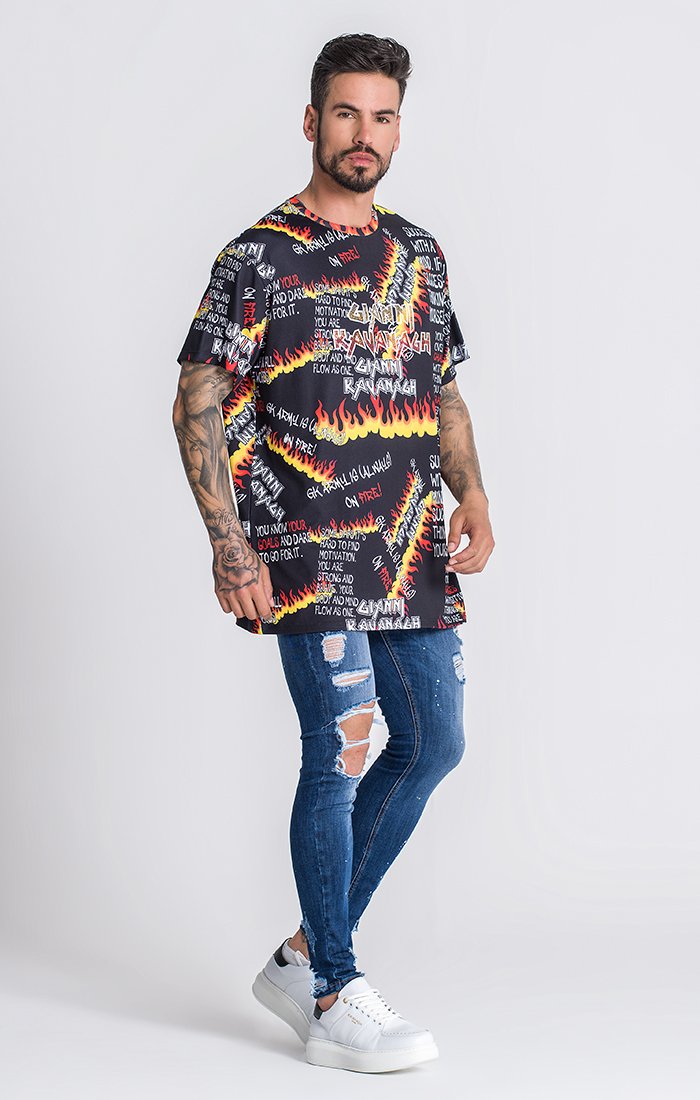 T-Shirt Oversize Multicolor Burning Summer