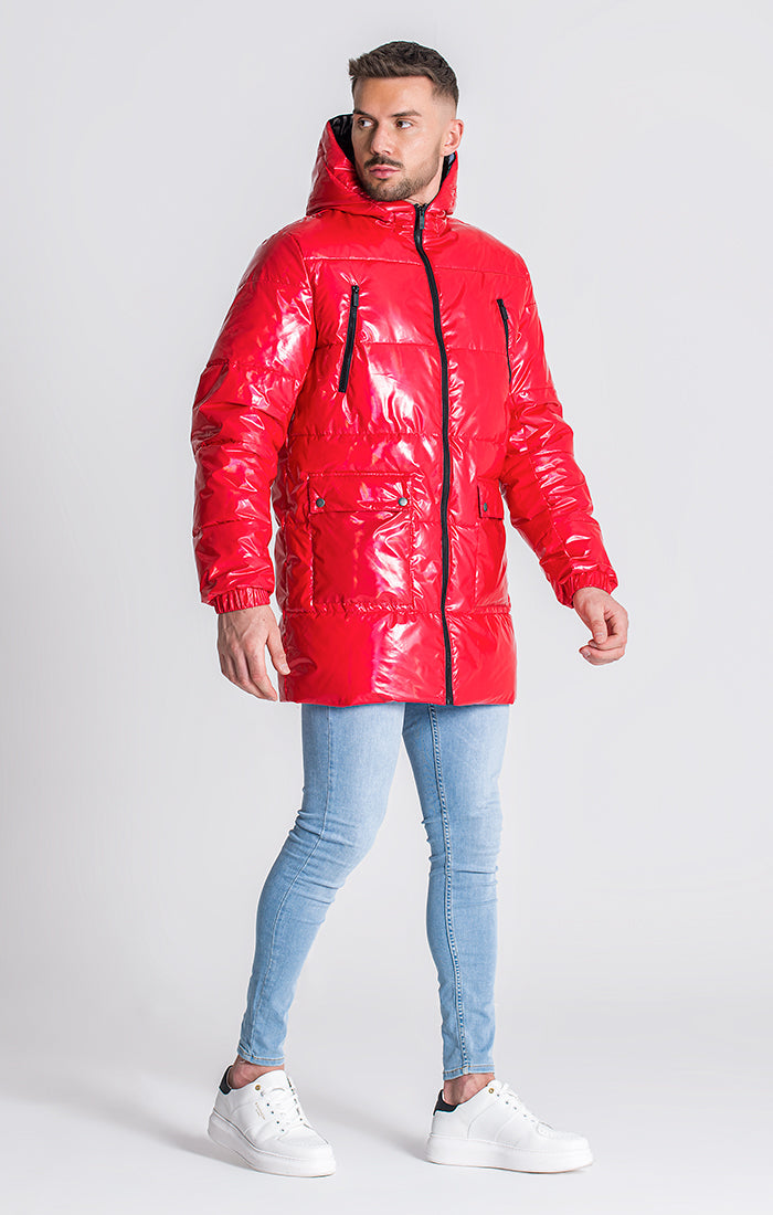 Red Iceland Puffer Coat