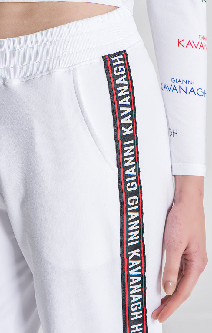 White Attitude Ribbon Joggers