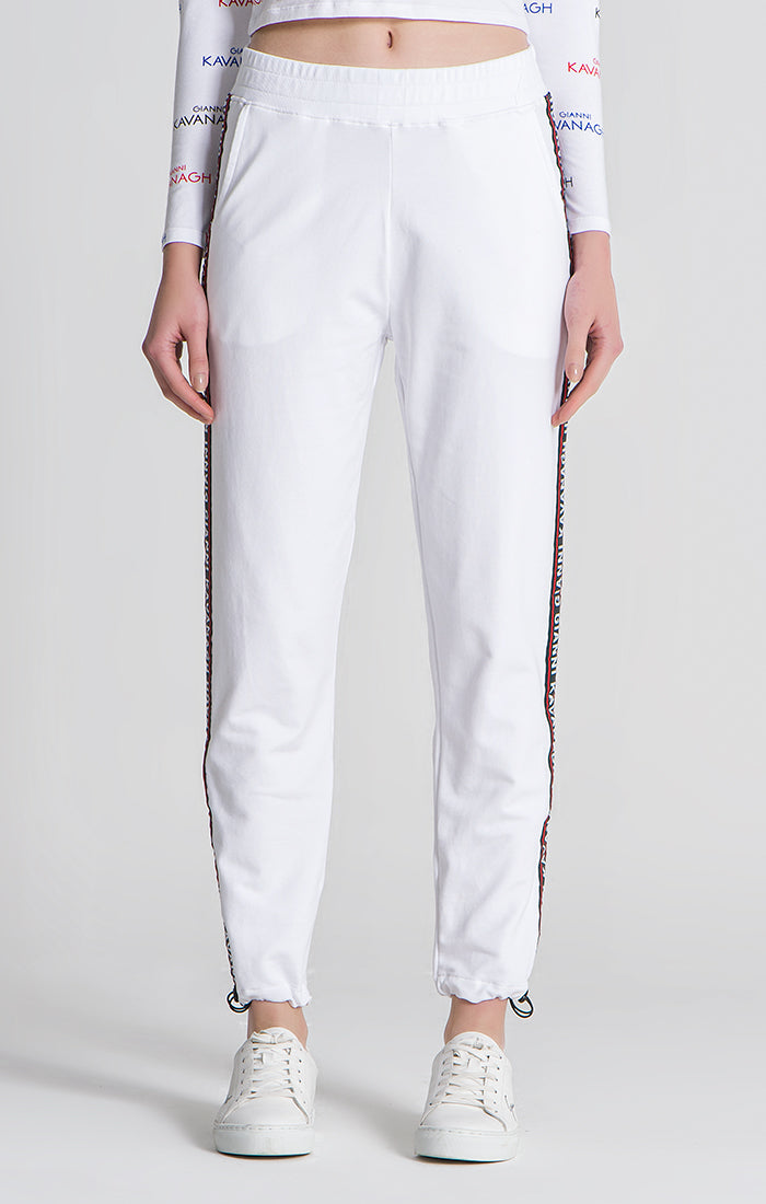 White Attitude Ribbon Joggers