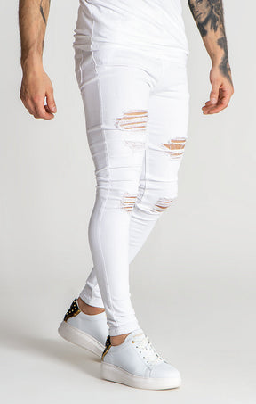 White Core Destroyed Jeans