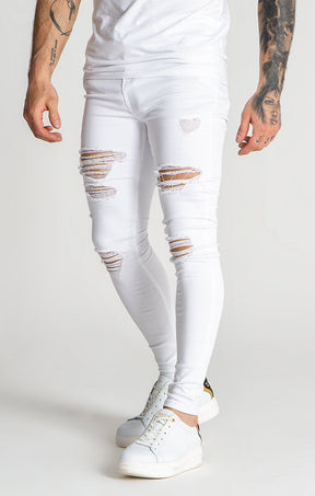 White Core Destroyed Jeans