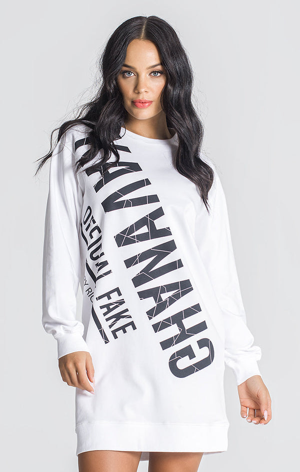 White GK Fake Sweat Dress