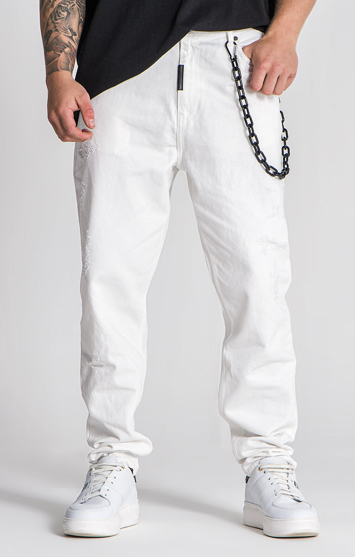 White IDGAF Jeans