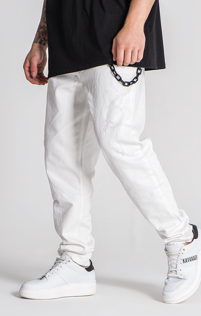 White IDGAF Jeans