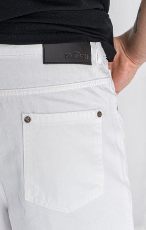 White Regular Waist Shorts