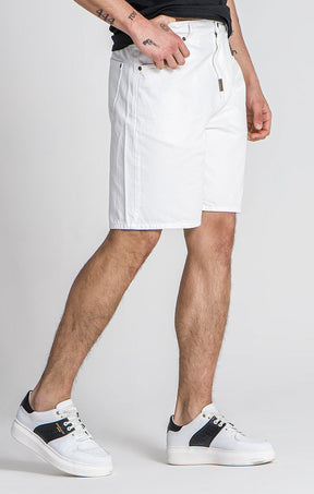 White Regular Waist Shorts